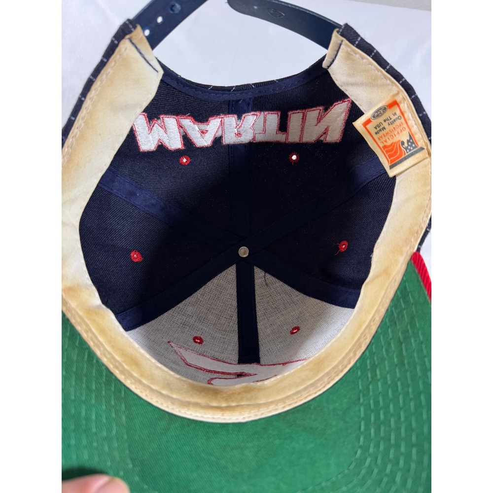 Vintage Mark Martin NASCAR Hat #6 Ford Valvoline Pinstripe Snapback Cap Navy Red - Picture 5 of 5